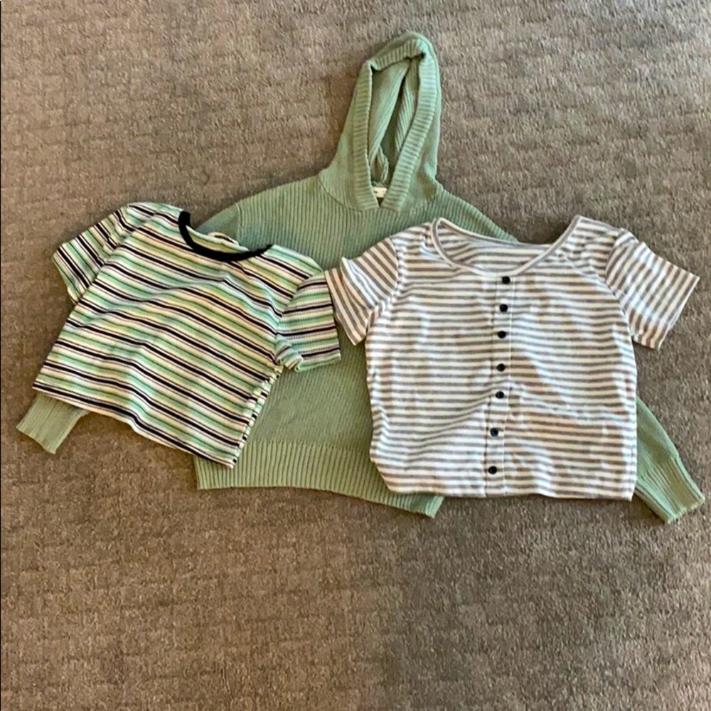 2 short sleeve and 1 sweater